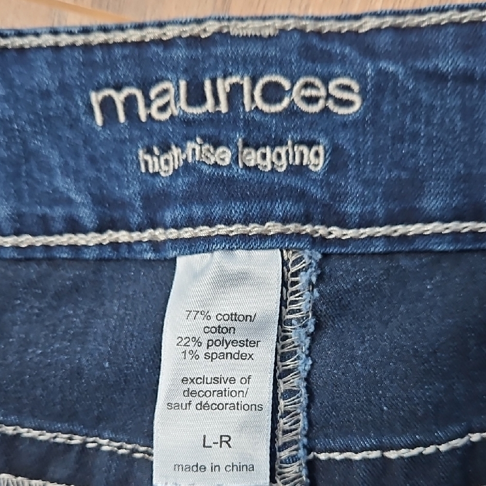 Maurices Women's High Rise Jeggings Denim Jeans Large - Picture 2 of 9